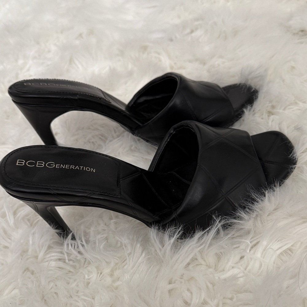 BCBGeneration Black Quilted Mules - image 3